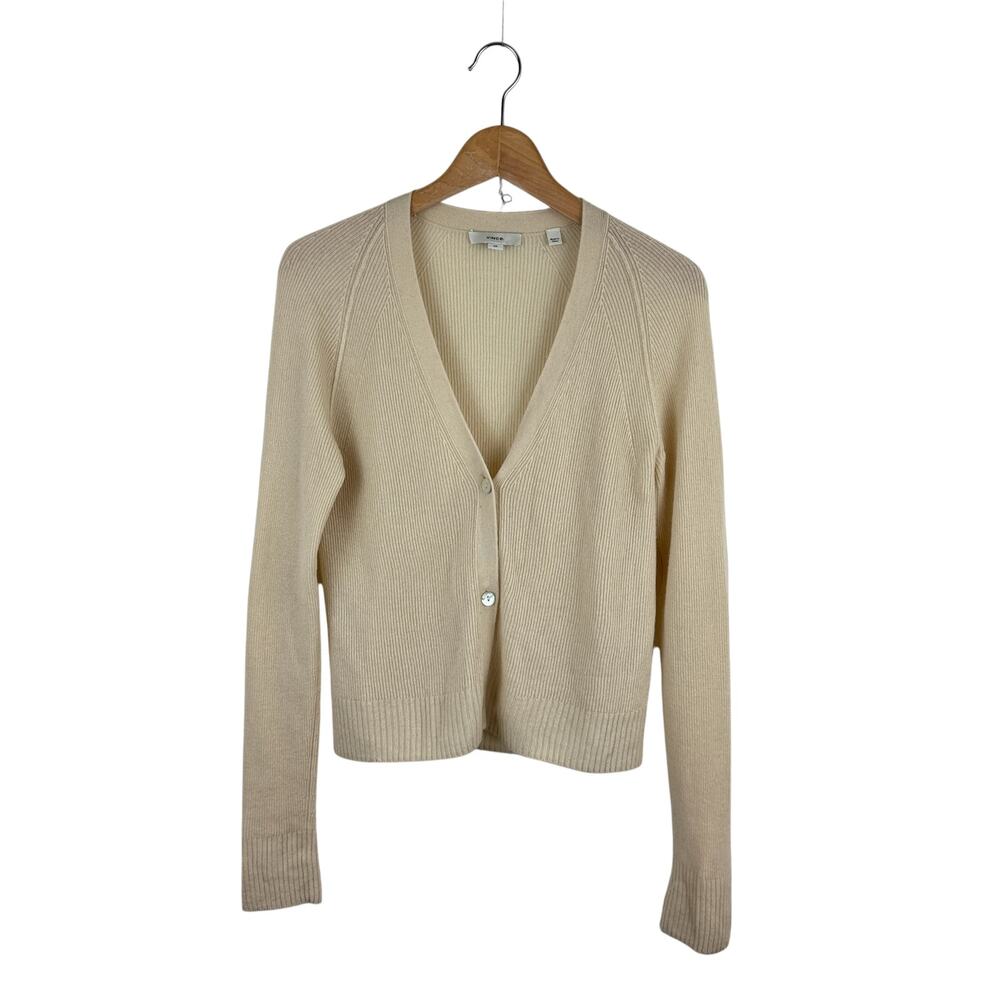 Vince Wool & Cashmere Ribbed Cardigan